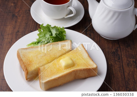 Buttered toast breakfast Buttered toast breakfast 136030338