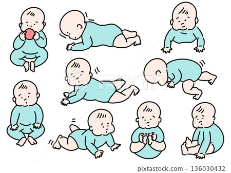 爬行階段：可愛寶寶姿勢插畫集 136030432