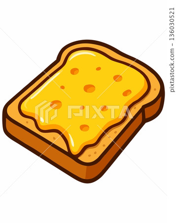 Illustration of melted cheese on toast Illustration of melted cheese on toast 136030521