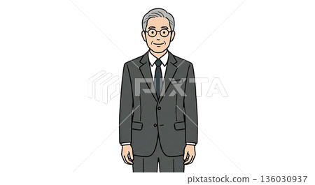一位穿著西裝的老人 136030937