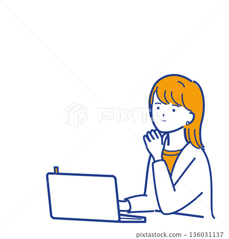 開會前想不出任何想法的女人（不同顏色） 136031137