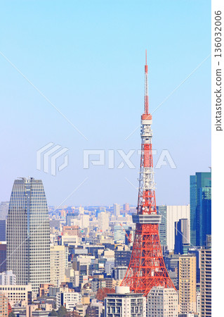 Minato-ku, Tokyo, Tokyo cityscape and Tokyo Tower scenery Minato-ku, Tokyo, Tokyo cityscape and Tokyo Tower scenery 136032006