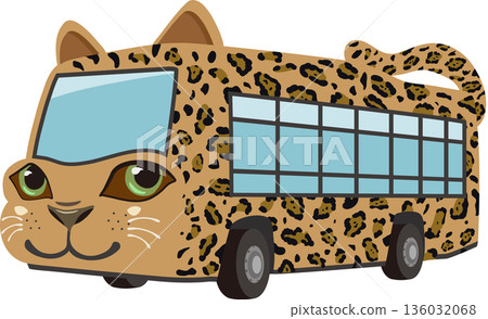 Leopard print safari bus 136032068