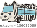Zebra-print safari bus 136032069