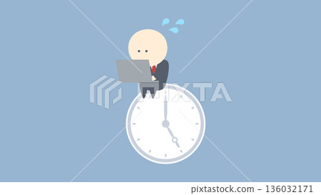Business image illustration_Businessmen who are pressed for deadlines Business image illustration_Businessmen who are pressed for deadlines 136032171