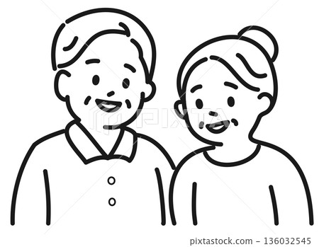 擁抱年長夫婦 136032545