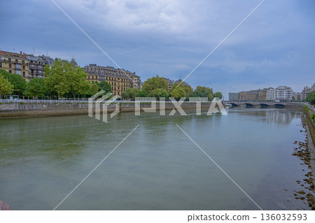 San Sebastian, Old Town, street, temple, midsummer, Spain 136032593