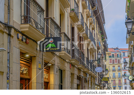 San Sebastian, Old Town, street, temple, midsummer, Spain 136032615
