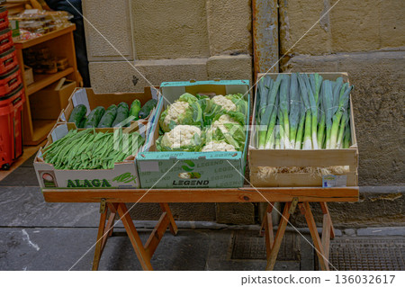 San Sebastian, Old Town, street, temple, midsummer, Spain 136032617