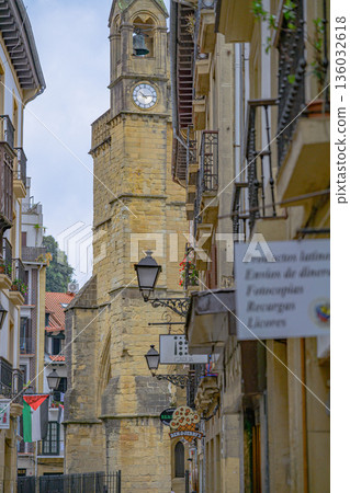 San Sebastian, Old Town, street, temple, midsummer, Spain 136032618