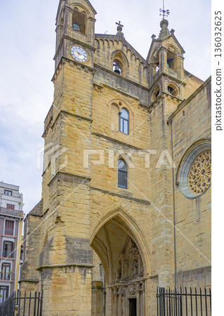 San Sebastian, Old Town, street, temple, midsummer, Spain 136032625