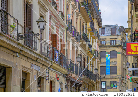 San Sebastian, Old Town, street, temple, midsummer, Spain 136032631