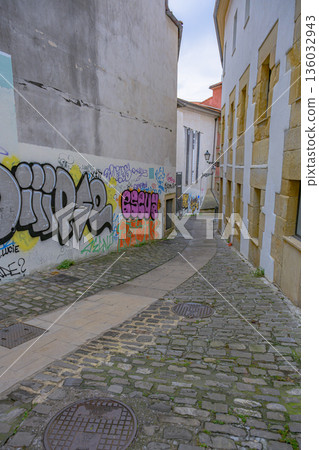 San Sebastian, sea view city, port town, midsummer, Spain 136032943