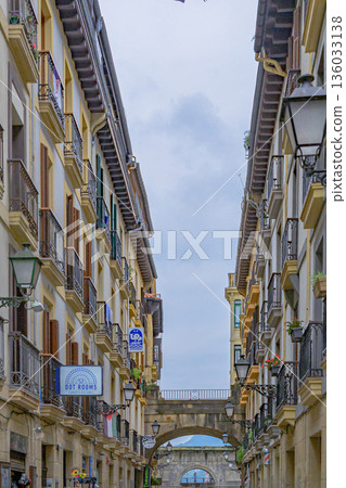 San Sebastian, sea view city, port town, midsummer, Spain 136033138