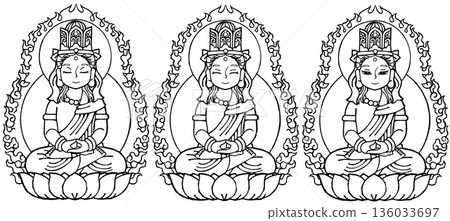 Set of Dainichi Nyorai (B) (Garlic Realm, Monochrome Set of Dainichi Nyorai (B) (Garlic Realm, Monochrome 136033697