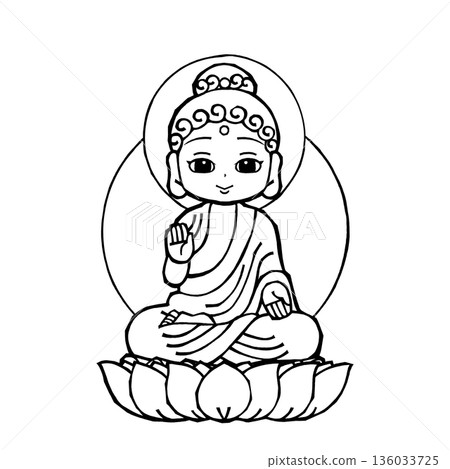 Shaka Nyorai (03) (Opening of the Eyes, Monochrome) 136033725