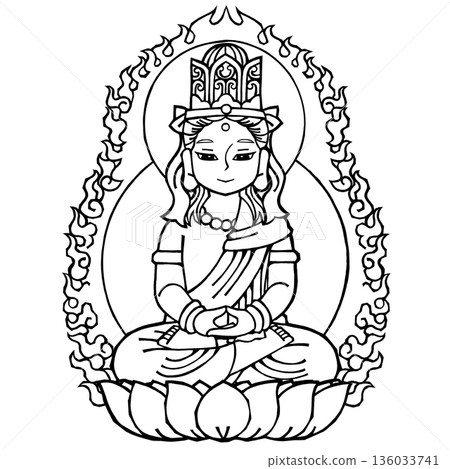 Dainichi Nyorai (B) (Womb Realm, Opening Eyes, Monochrome) Dainichi Nyorai (B) (Womb Realm, Opening Eyes, Monochrome) 136033741