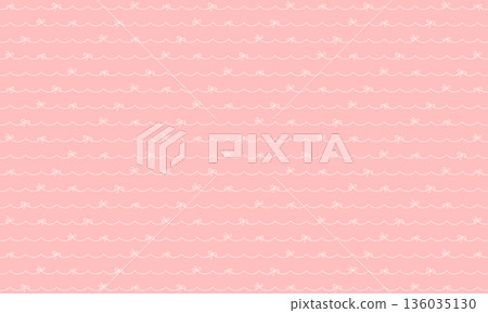Pink wallpaper with a border pattern tied with fluffy wavy ribbons Pink wallpaper with a border pattern tied with fluffy wavy ribbons 136035130