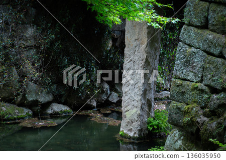 Stone landscape surrounded by greenery Stone landscape surrounded by greenery 136035950