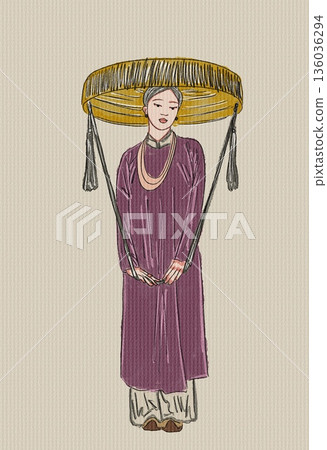 woman with basket woman with basket 136036294