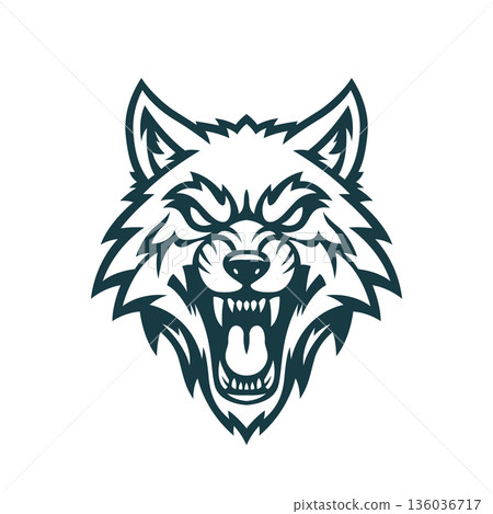 wolf head mascot logo vector design template eps 10 136036717