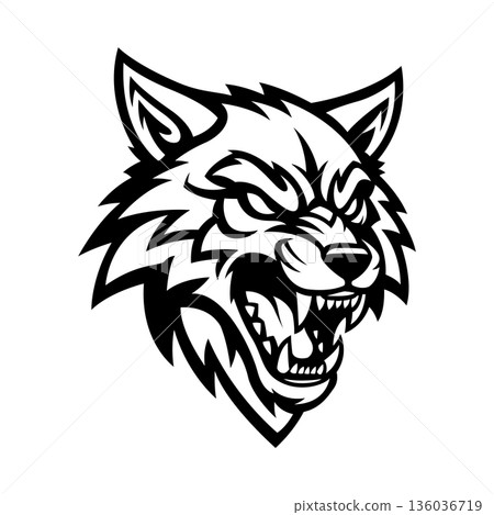 wolf head mascot logo vector design template eps 10 136036719