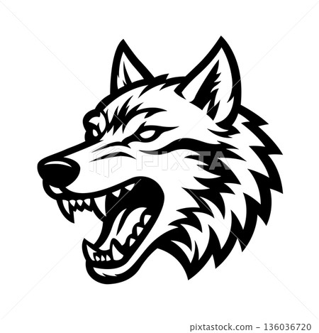 wolf head mascot logo vector design template eps 10 136036720