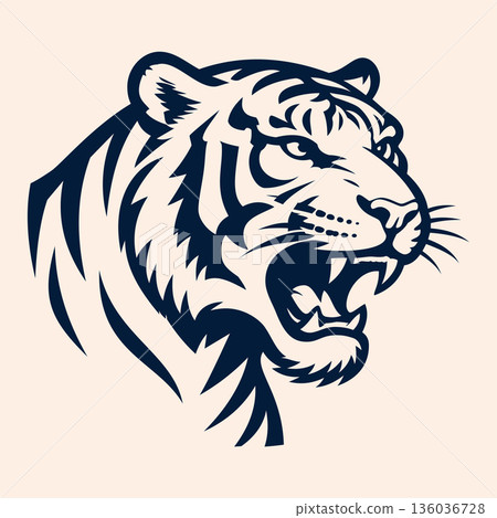 tiger head mascot logo design vector 136036728