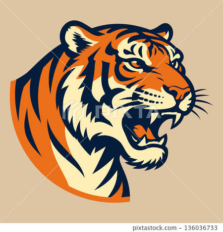 tiger head mascot logo design vector 136036733