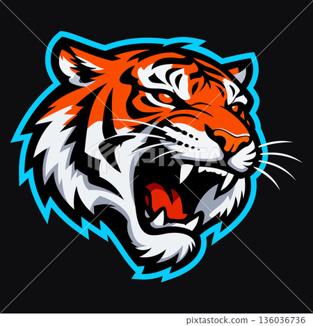 tiger head mascot logo design vector 136036736