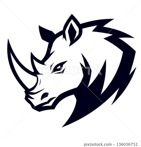 rhino head mascot logo design vector template rhino head mascot logo design vector template 136036752