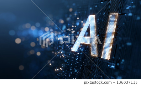 象徵人工智慧（AI）的網路概念背景資料 136037113