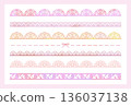Pink watercolor lace illustration set (vector version) 136037138