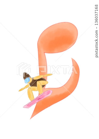 帶有滑雪板的音符 136037168