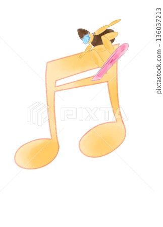 帶有滑雪板的音符 136037213