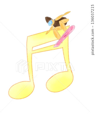 帶有滑雪板的音符 帶有滑雪板的音符 136037215