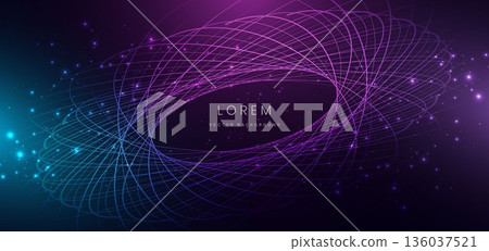 Abstract wave lines glowing background. Technology futuristic speed movement concept. 136037521