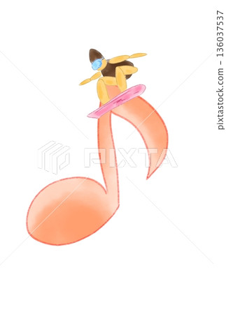 帶有滑雪板的音符 136037537