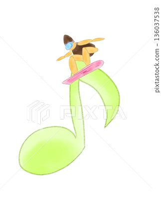 帶有滑雪板的音符 136037538