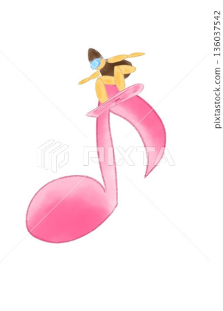 帶有滑雪板的音符 帶有滑雪板的音符 136037542