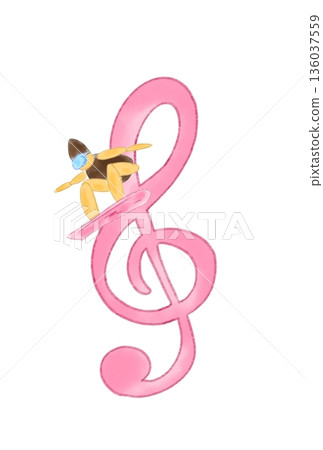 帶有滑雪板的音符 136037559