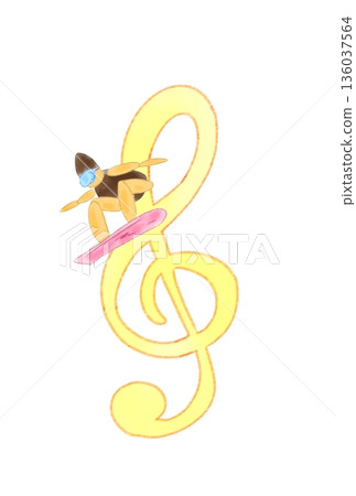 帶有滑雪板的音符 136037564