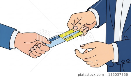 交換名片的特寫 4 136037566