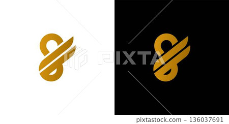 Luxury and unique eight wing logo design 136037691