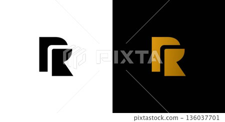 Strong and modern letter R initials logo design Strong and modern letter R initials logo design 136037701