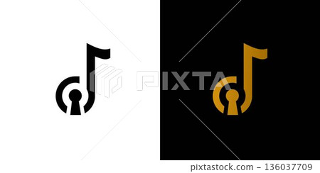 The music key logo design is unique and modern 136037709