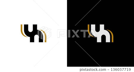 Unique and modern letter UN initials logo design Unique and modern letter UN initials logo design 136037719