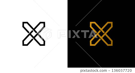 Unique and modern letter X initials logo design Unique and modern letter X initials logo design 136037720