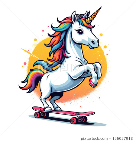 unicorn horse cartoon with unicorn 136037918