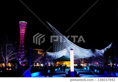 Night view of Kobe Harborland Night view of Kobe Harborland 136037942